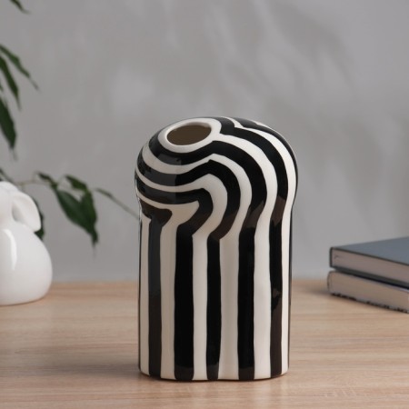 VAZ Coramics Table "Picasso" (manual painting) volume in strip, 22x12.5 cm, black and white 10455