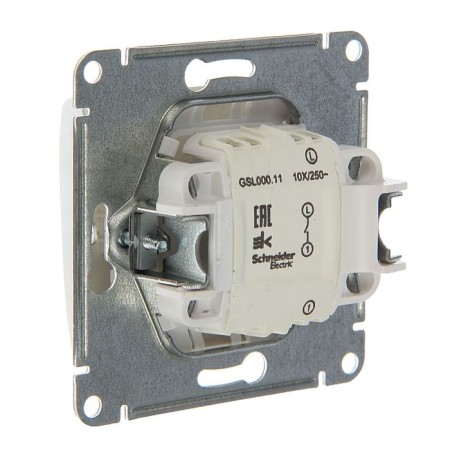 Glossa switch Sche GSL000311, 10 A, 1 key, hidden, aluminum color-1