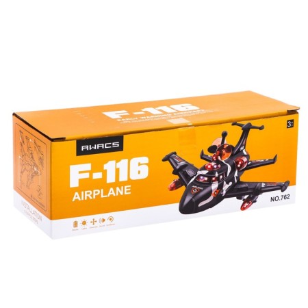 The f-116 aircraft, light and sound, works from batteries, brown color-3