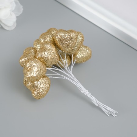 Decorative heart for creativity 2x2 cm, gold-1