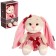 Soft toy "Bunny Lin", in a pink velvet dress with a bow, 20 cm