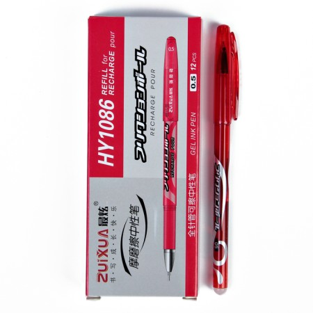 Gel handle with erased ink 0.5 mm, red rod, tinted body (write pale)-3