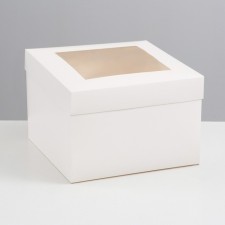 The box is folding, the lid is, with the window, white, 30 x 30 x 20 cm