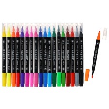 A set of markers of professional bilateral 18 colors, in a pencil case, with a pen, mix