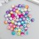 Beads for creativity plastic "Gradient Rainbow" set 20 g, d = 0.8 cm, mix