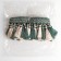 Braid with beads, 13 cm, 5 ± 0.5 m, emerald/beige color