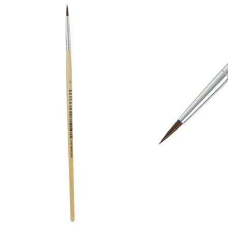 Round brush, squirrel, No. 1, wood handle