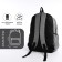A backpack with a zipper, with USB, 4 outer pockets, bag, pencil case, color gray color