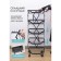Folder drive on wheels, 5 shelves, 35.3 × 27.3 × 94.6 cm, white color