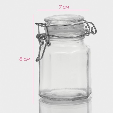 Glass jar for spices with a mound of the shade “Glass”, 100 ml, 6 × 7 × 8 cm, 6 faces-1