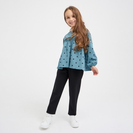 Pants for girls, black color, height 110 cm-3