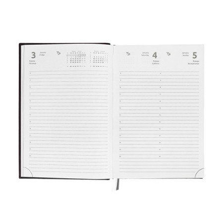 Dated diary 2024, A5, 176 sheets, Attomex.lancaster, Balakron cover, Lasse, block 70 g/m2, black-11