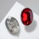 Clips "Party" ovala, red color in silver