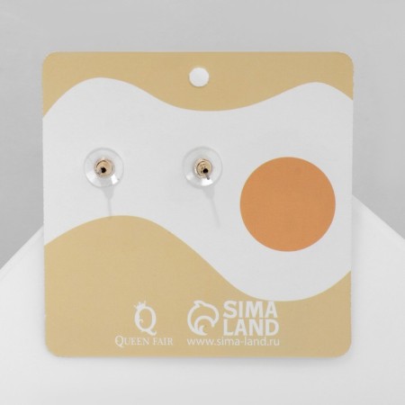 Emall earrings “What was before” chicken and egg, colored in gold-3