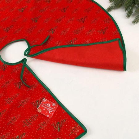 A clearing under the Christmas tree "Christmas trees in snowflakes" D-75 cm, red-green-2