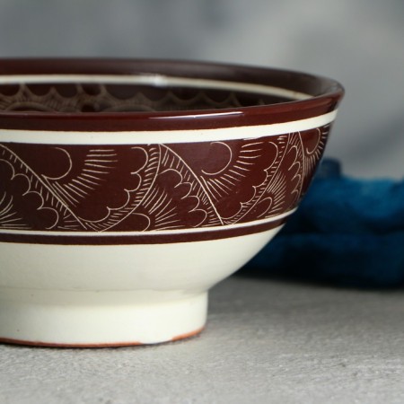 Rishtan ceramics "patterns" 15 cm, small, brown-2