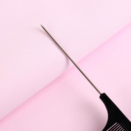 Comb with a metal tail, 20 × 2.5 cm, black color-2