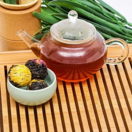 Chinese bound green tea, 50 g (+ - 5 g), 6 pcs, flower mix-6