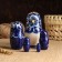 Matryoshka 5 puppet "Nina" blue, 13cm, manual painting.