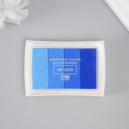 Stamping pillow 4 colors "blue-blue palette" 7.8x5x1.8 cm