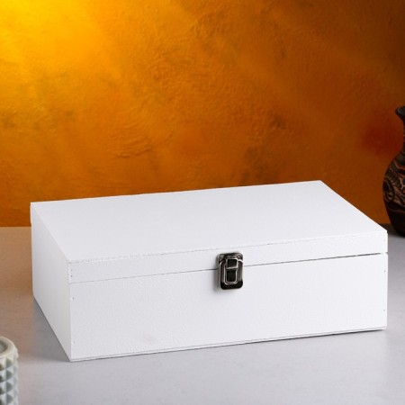 Gift box 34 × 21.5 × 10.5 cm wooden 3 departments, with a closing lid, a white brush