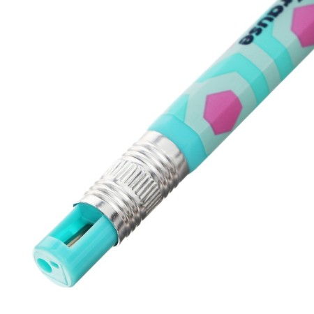 Mechanical pencil 2.0 mm Erichkrause "Colortouch Tropical" HB, with a sharpener, hexagonal housing Soft-Touch, Tubus, Mix-3