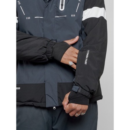 Male winter ski costume, size 48, dark gray color-12