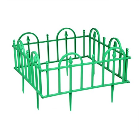 Decorative fence, 40 × 310 cm, 5 sections, plastic, green-8