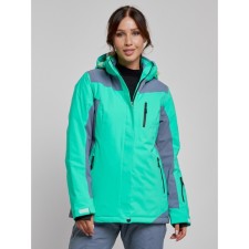 Ski jacket female, size 42, green color