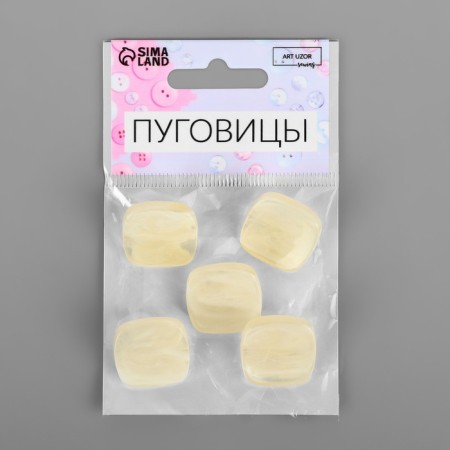A set of buttons on the leg "Square", 22 × 22 mm, 5 pcs, the color is light-beam-2