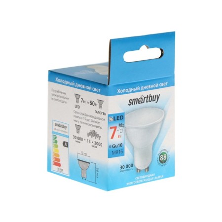 LED LED SMARTBUY, MR16, 7 W, GU10, 6000 K, cold white-5