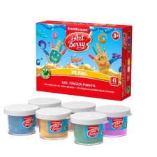Finger paints, 6 colors x 35ml Erichkrause ArtBerry Pearl, gel, mother -of -pearl, with aloe vera, cardboard