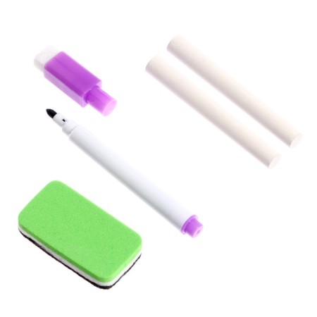 Drawing board double -sided cardboard, marker + chalk + sponge, mix color-7