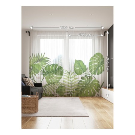 Photo "Leaves of tropical plants", size 145x265 cm, 2 pcs-1