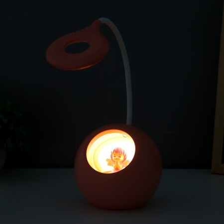 Board lamp with a nightmare "Princess" LED 3000K-6000K 5W USB AKB pink 14x14x44cm Risalux 9413-3