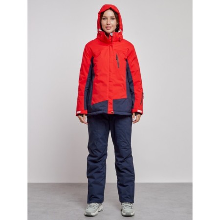 Ski costume female winter, size 60, red color-4