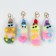 Fluffy on a ring with a carbine "Bright caterpillar in glasses and hat" 15 cm, mix