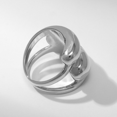 Ring Metal "Trend" drops, color silver, size 16-2
