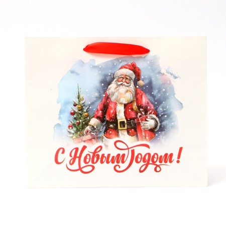New Year. Package Gift New Year's Paper, Santa Claus, 24 x 20 x 11 cm.-1