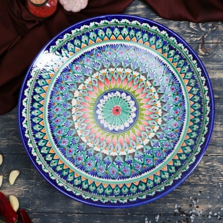 Largan Rishtan ceramics "Patterns", 39 cm, blue-1