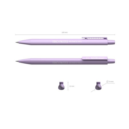 Mechanical pencil with Erichkrause "Trio Pastel", NV, Grifel D = 0.5 mm, in the box, mix-6