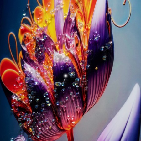 Acrylic painting "Flowers Abstraction" 60x39.5 cm-3