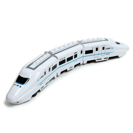 The train is "fast", works from batteries, light and sound, length 65 cm-3