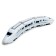 The train is "fast", works from batteries, light and sound, length 65 cm