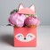 Box for flowers with the topper "Fox", 11 x 12 x 10 cm