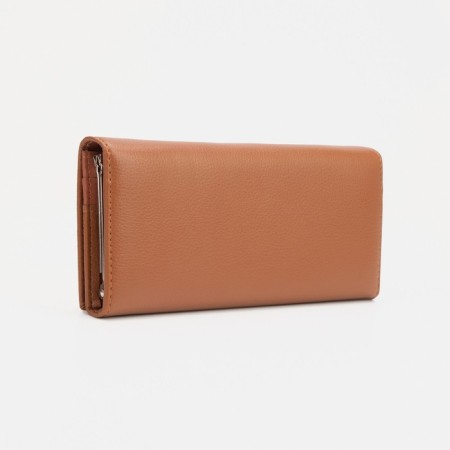 Women's wallet on magnets, brown color-1