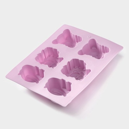 Baking uniform “Animals”, silicone, 24 × 20 cm, 6 cells (6.5 × 4.5 cm), color mix-2