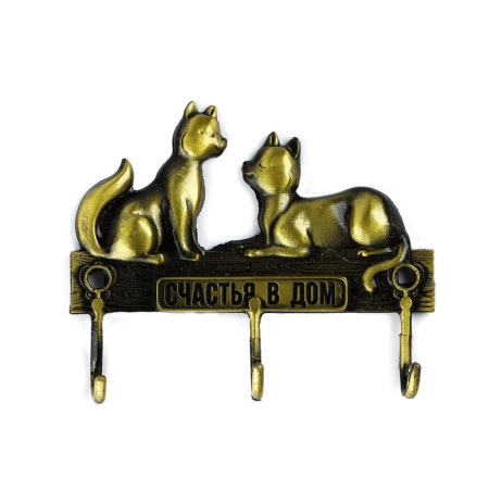 The key a wall -mounted "Happiness in the house", cats, 9.4 x 6.1 cm-1