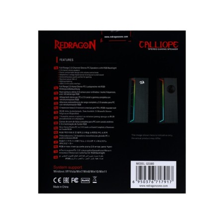 Computer speakers 2.0 Redragon calliope, 2x3 W, backlight, 3.5 mm, black-9