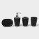 Set for the bathroom “Standard”, 4 items: soap dispenser, soap dish, 2 cups, 24 × 8 × 17 cm, black color is black
